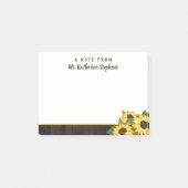 ひまわり&ウッドScriptの名前からのノート ポストイット (正面)