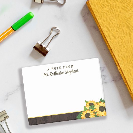 ひまわり&ウッドScriptの名前からのノート ポストイット