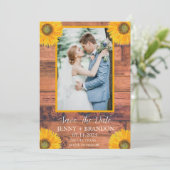 ひまわり エレガント モダン リアル フラワーフォト セーブザデート (スタンド正面)