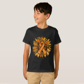 ひまわり オレンジリボン 多発性硬化症 啓発 Tシャツ (正面フル)