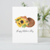 ひまわり&カウボーイハットマザーズデイフラットカード カード (スタンド正面)