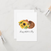 ひまわり&カウボーイハットマザーズデイフラットカード カード (正面/裏面インサイチュ)
