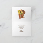 ひまわり、カウボーイブーツ、帽子、投げ縄 サンキューカード (内部)