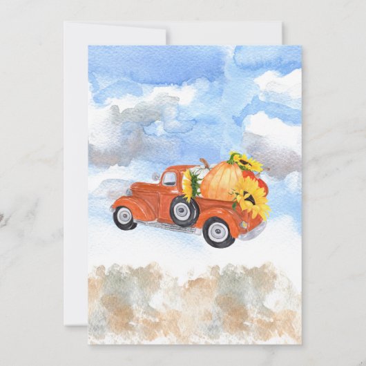 ひまわり |カボチャ赤ちゃんシャワー単語スクランブル 招待状 (裏面)