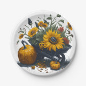 ひまわり&カボチャ ペーパープレート (正面)