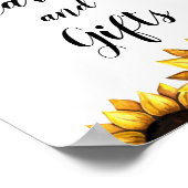 ひまわり カード ギフト 黄色 白 花 ポスター (角)