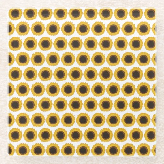 ひまわり ガラスコースター (正面)