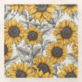 ひまわり ガラスコースター (正面)