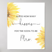 ひまわり キスの数 ブライダルシャワーゲーム ポスター (正面)