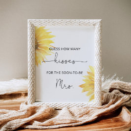 ひまわり キスの数 ブライダルシャワーゲーム ポスター