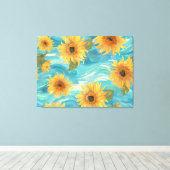 ひまわり キャンバスプリント (インサイチュ (ウッドフロア))