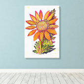ひまわり キャンバスプリント (インサイチュ (ウッドフロア))