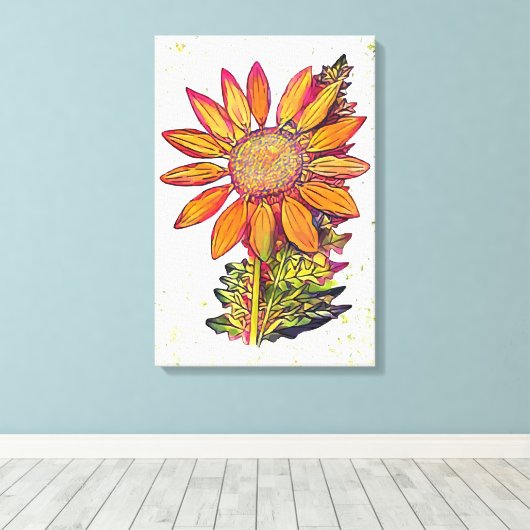 ひまわり キャンバスプリント (インサイチュ (ウッドフロア))