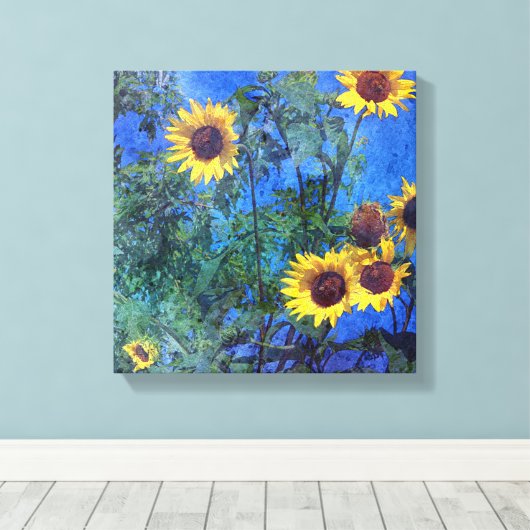 ひまわり キャンバスプリント (インサイチュ (ウッドフロア))