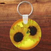 ひまわり キーチェーン 明るい黄色の花のギフト (正面)