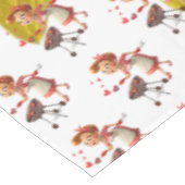 ひまわり クッキング ラブ レッド ハーツ ホワイト テーブルクロス (アングル)