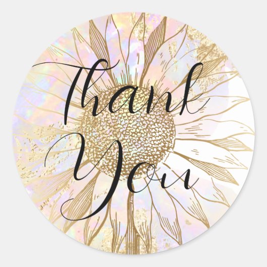 ひまわり クラシック ラウンド ステッカー (正面)