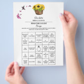 ひまわり ゲストを探せ ブライダルシャワー ビンゴ チラシ (手)