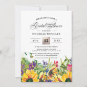 ひまわり |サマーワイルドメドウブライダルシャワー 招待状 (正面)