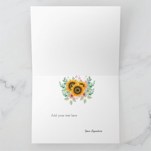 ひまわり サンキューカード (内部)