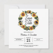 ひまわり シンプル モダン ウェディング セーブザデート (正面)