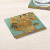 ひまわり スクエアペーパーコースター (アングル)