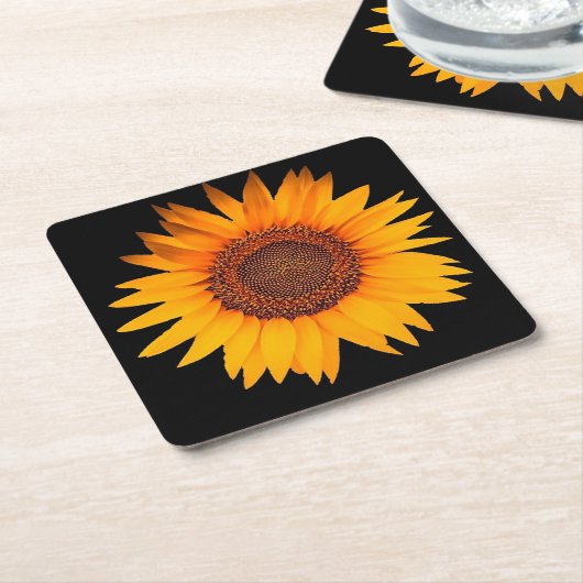 ひまわり スクエアペーパーコースター (アングル)