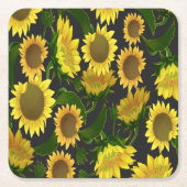 ひまわり スクエアペーパーコースター (正面)