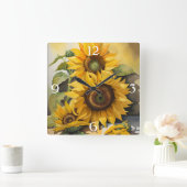 ひまわり スクエア壁時計 (ホーム)