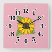 ひまわり スクエア壁時計 (正面)