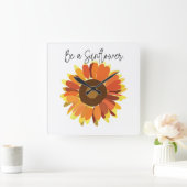 ひまわり スクエア壁時計 (ホーム)