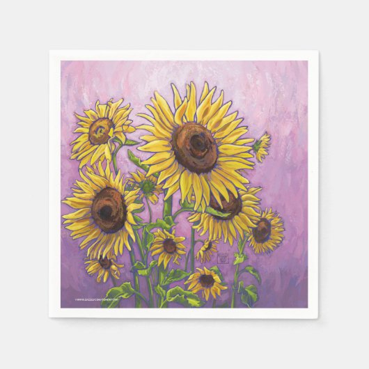 ひまわり スタンダードカクテルナプキン (正面)