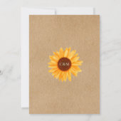 ひまわり ストリング ライト ラスティック クラフト ウェディング 招待状 (裏面)
