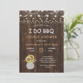 ひまわり ストリング ライト I DO BBQ カップル シャワー 招待状 (スタンド正面)