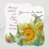 ひまわり スナップドラゴン 花 60歳の誕生日パーティー 招待状 (正面/裏面)