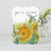 ひまわり スナップドラゴン 花 60歳の誕生日パーティー 招待状 (スタンド正面)