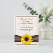 ひまわり ダマスク フローラル セーブ・ザ・デート アナウンスメント (スタンド正面)