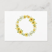 ひまわり ディスプレイ ブライダル ウェディング シャワー エンクロージャーカード (裏面)