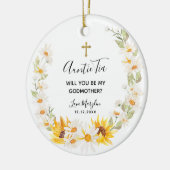 ひまわり&デイジーリースはゴッドマザー セラミックオーナメント (左)