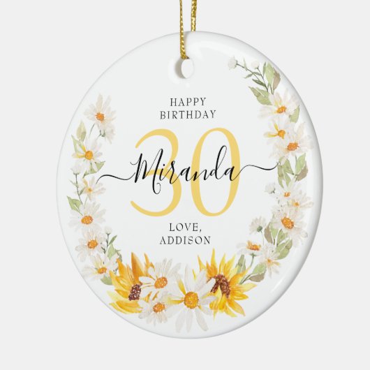 ひまわり&デイジーリースフローラ30周年 セラミックオーナメント (左)