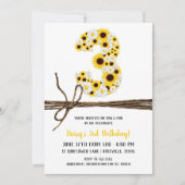 ひまわり&デイジー3 3 3歳の誕生日パーティー 招待状 (正面)