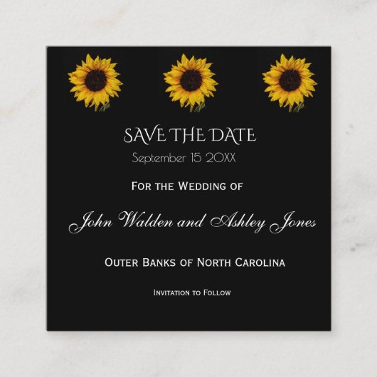 ひまわり ドロップレット オールインワン ウェディング 招待状 (正面)