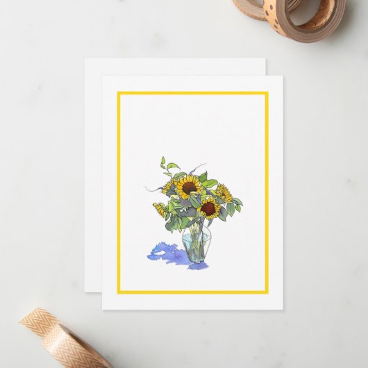 ひまわり ノートカード (正面/裏面インサイチュ)