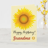 ひまわり – ハッピーバースデーおばあちゃん! カード (黄色い花)