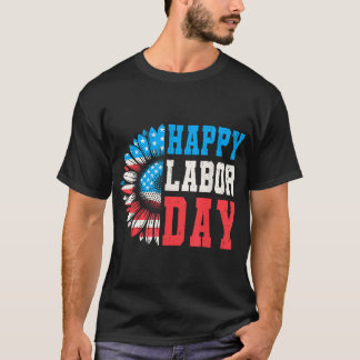 ひまわり ハッピー ラボルデー 愛国 メンズ  Tシャツ