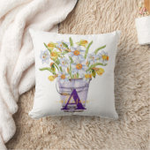 ひまわり バケツ 名前入り クッション (ブランケット)