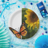 ひまわり バタフライ 紙皿 (パーティー)