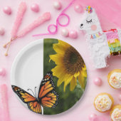 ひまわり バタフライ 紙皿 (パーティー)