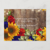 ひまわり&バラが私のメイド・オブ・オーナー（花嫁付き添い人）Pos 案内ポストカード (裏面)