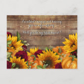 ひまわり&バラは私の花嫁カードになる 案内ポストカード (裏面)
